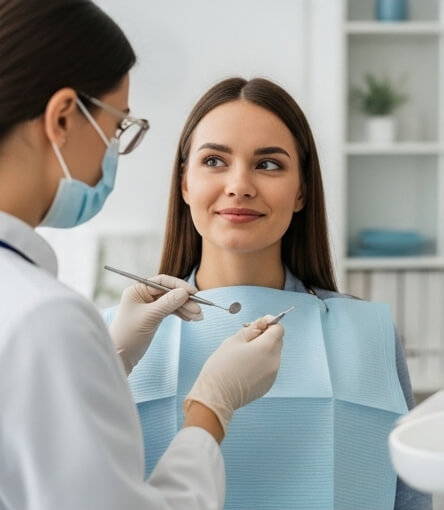 Women getting tooth pain treatment - Emergency dentist Marlow
